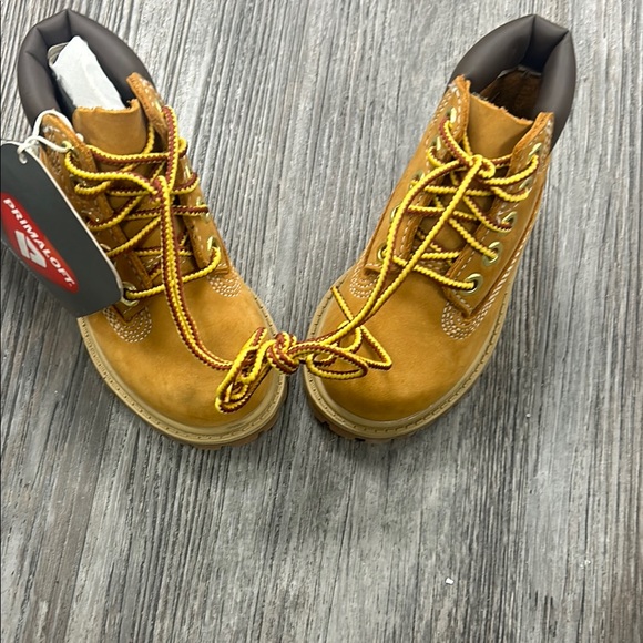 Timberland Tan Boots with Yellow Laces